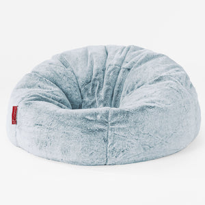 Klassischer Sitzsack Sessel - Kaninchen Kunstfell Pastellblau
