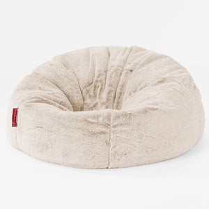 Klassischer Sitzsack Sessel - Kaninchen Kunstfell Weiß