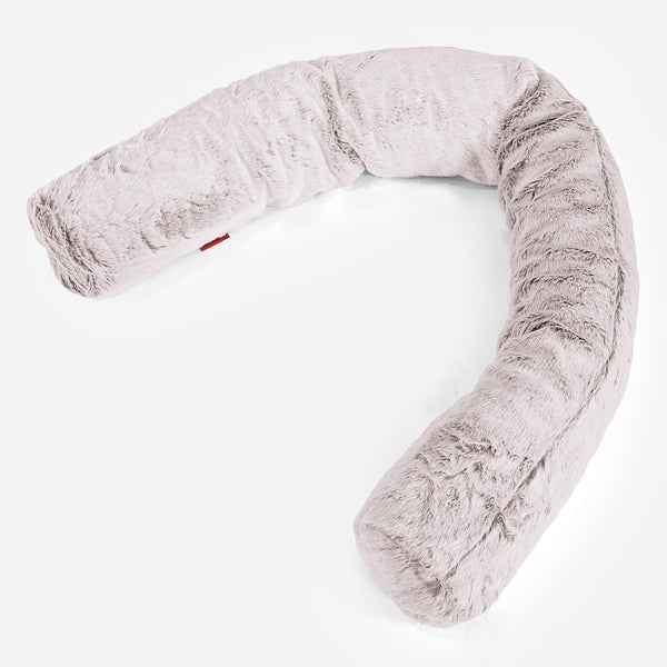 Seitenschläferkissen, CloudSac Latexflocken-Mischung - Kaninchen Kunstfell Pastellrosa 01