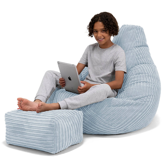 Kinder Gaming Sitzsack 6-14 Jahre - Cord Baby Blau 01