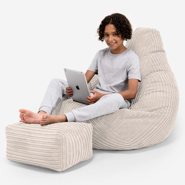 Kinder Gaming Sitzsack 6-14 Jahre - Cord Creme 01