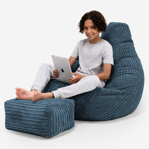 Kinder Gaming Sitzsack 6-14 Jahre - Cord Marineblau