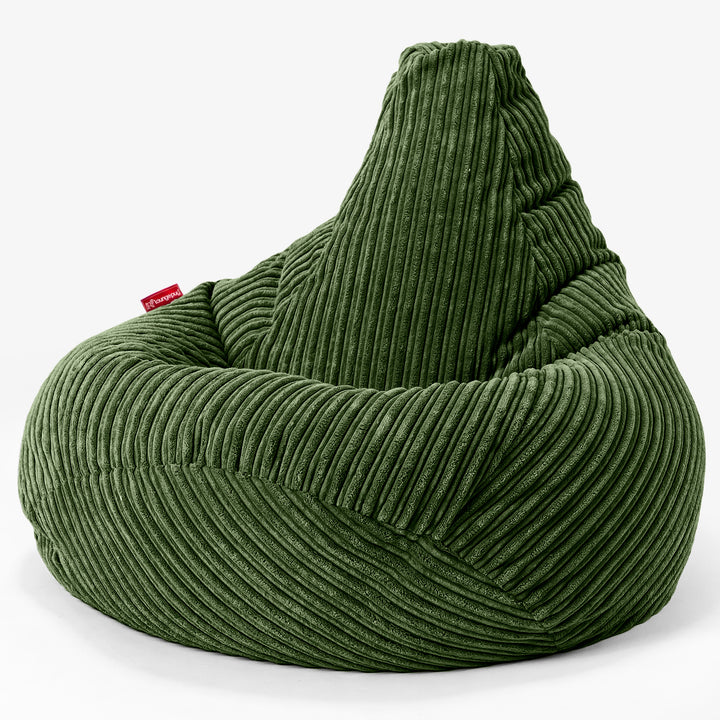 Kinder Gaming Sitzsack 6-14 Jahre - Cord Nadelwaldgrün 02