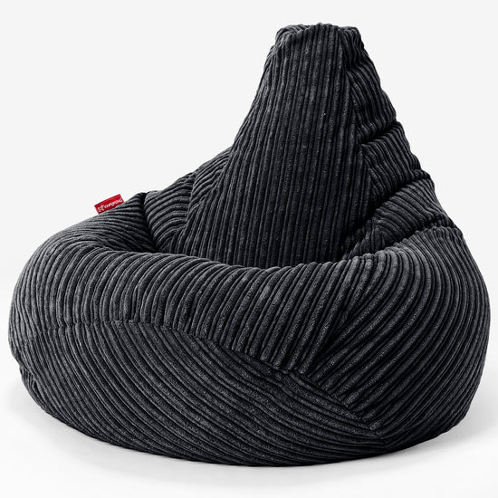 Kinder Gaming Sitzsack 6-14 Jahre - Cord Schwarz 02