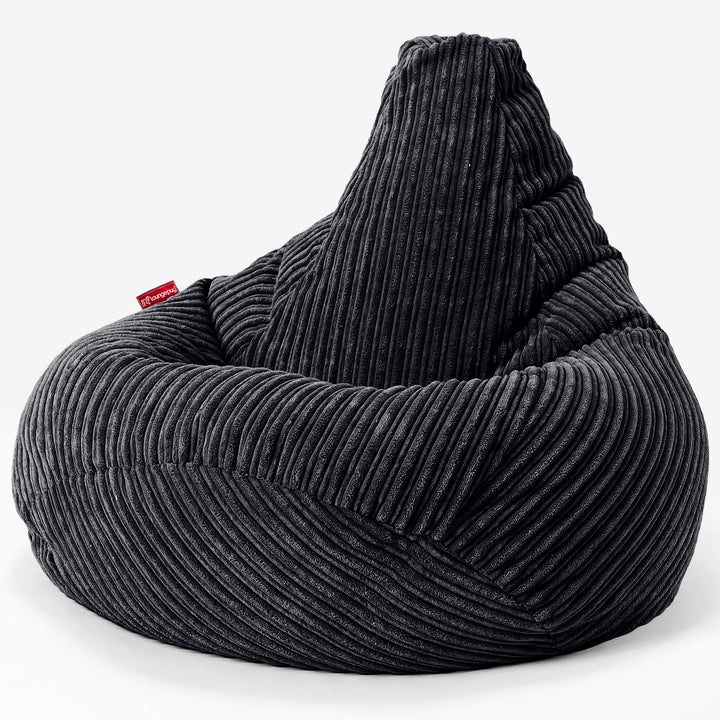 Kinder Gaming Sitzsack 6-14 Jahre - Cord Schwarz 02