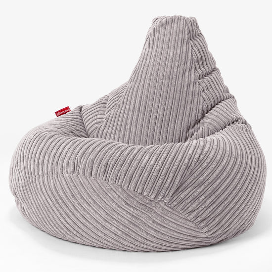 Kinder Gaming Sitzsack 6-14 Jahre - Cord Silber 02