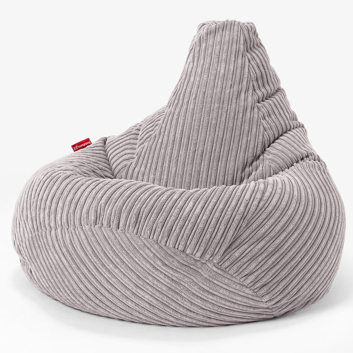 Kinder Gaming Sitzsack 6-14 Jahre - Cord Silber 02