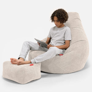 Kinder Gaming Sitzsack 6-14 Jahre - Pom-Pom Creme