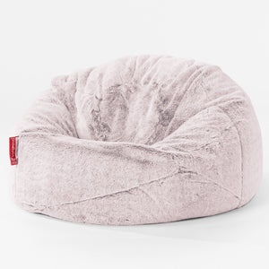 Klassicher Kindersessel Sitzsack 1-5 jahren - Kaninchen Kunstfell Pastellrosa