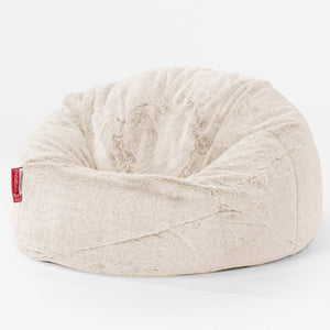 Klassicher Kindersessel Sitzsack 1-5 jahren - Kaninchen Kunstfell Weiß