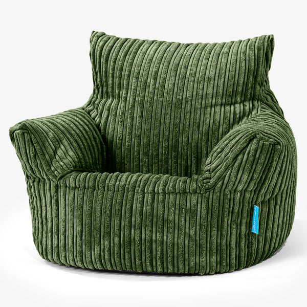 Klein Kindersessel Sitzsack 1-3 jahren - Cord Nadelwaldgrün_01