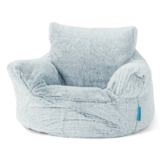 Klein Kindersessel Sitzsack 1-3 jahren - Kaninchen Kunstfell Pastellblau 01