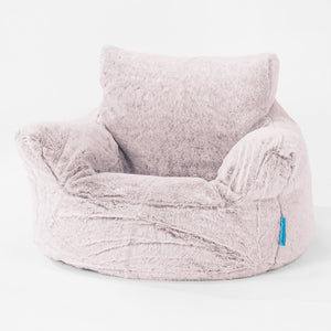 Klein Kindersessel Sitzsack 1-3 jahren - Kaninchen Kunstfell Pastellrosa