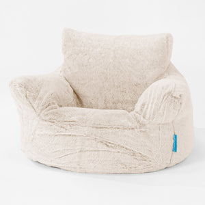 Klein Kindersessel Sitzsack 1-3 jahren - Kaninchen Kunstfell Weiß