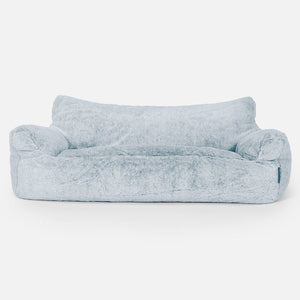 Josephine Sitzsack Sofa für Kinder 1-5 Jahre - Kaninchen Kunstfell Pastellblau