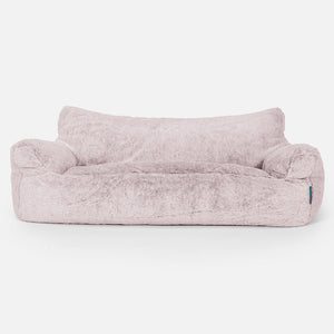Josephine Sitzsack Sofa für Kinder 1-5 Jahre - Kaninchen Kunstfell Pastellrosa