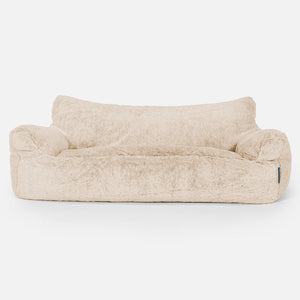 Josephine Sitzsack Sofa für Kinder 1-5 Jahre - Kaninchen Kunstfell Weiß