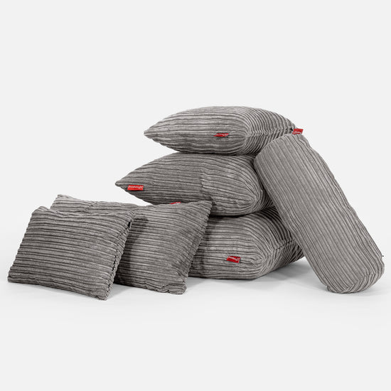 Kissen 47 x 47cm - Cord Schiefergrau 04