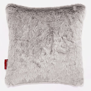 Dekokissen / Sofa Kissenbezug 47 x 47cm - Kaninchen Kunstfell Hellgrau
