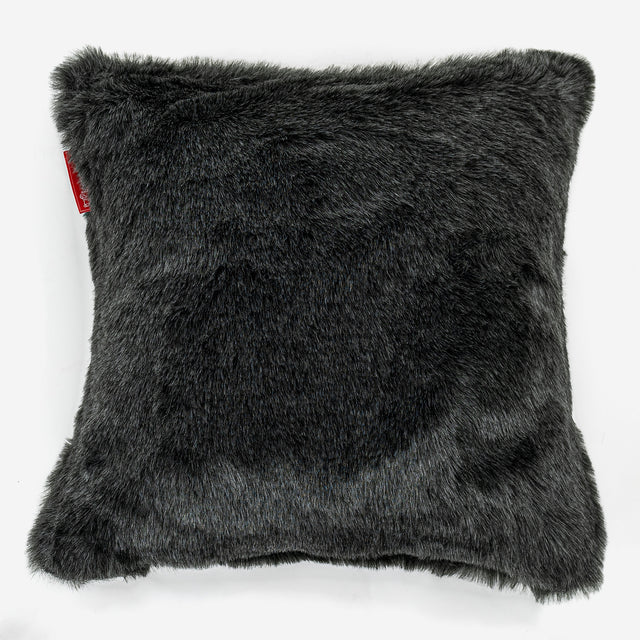 Kissen 47 x 47cm - Kunstfell Schwarz 01