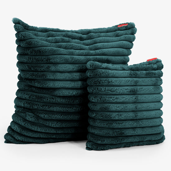 Dekokissen / Sofa Kissenbezug 47 x 47cm - Ultra Plüsch Cord Blaugrün 02