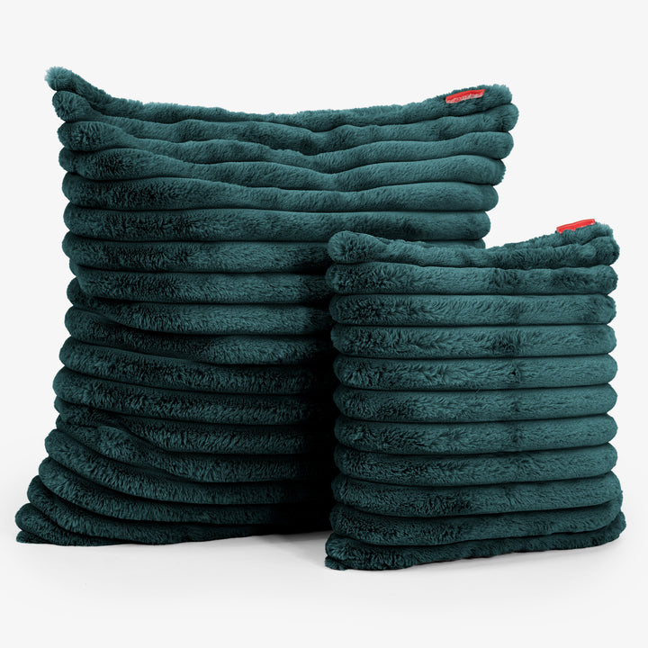 Dekokissen / Sofa Kissenbezug 47 x 47cm - Ultra Plüsch Cord Blaugrün 02