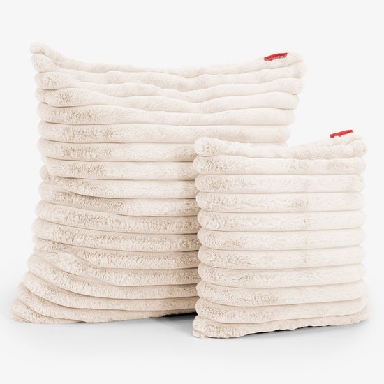 Dekokissen / Sofa Kissenbezug 47 x 47cm - Ultra Plüsch Cord Creme 02