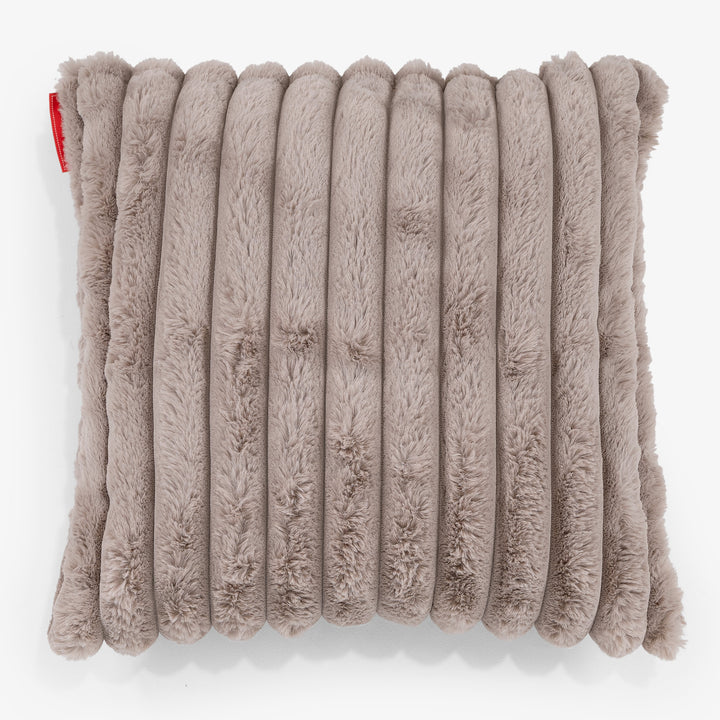 Dekokissen / Sofa Kissenbezug 47 x 47cm - Ultra Plüsch Cord Nerzfarben 01