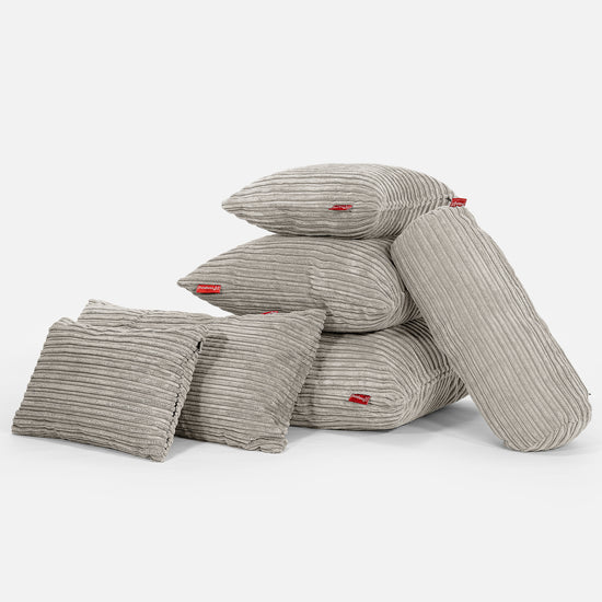 Kissen Rund 50cm - Cord Nerzfarben 03