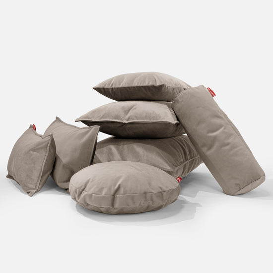 Kissen Rund 50cm - Samt Nerzfarben 03