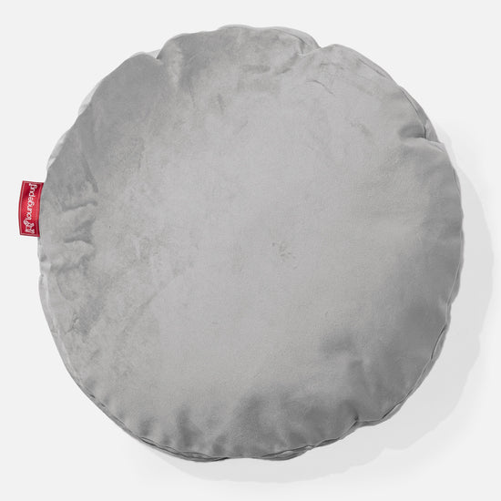 Kissen Rund 50cm - Samt Silber 01