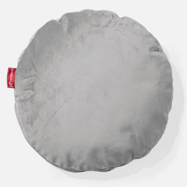 Kissen Rund 50cm - Samt Silber 01