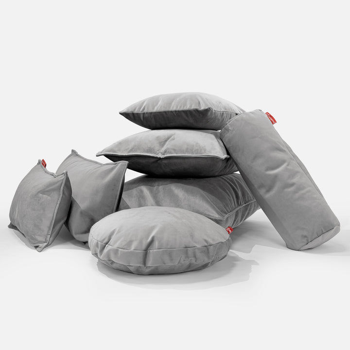 Kissen Rund 50cm - Samt Silber 03