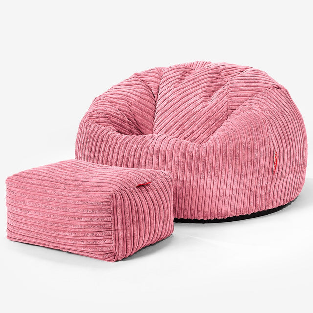 Klassischer Sitzsack Sessel - Cord Koralle 02