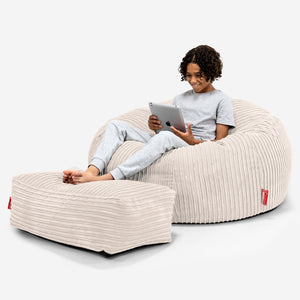 Kinder Sitzsack Sofa 6-14 Jahre - Cord Elfenbein