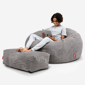 Kinder Sitzsack Sofa 6-14 Jahre - Cord Graphitgrau