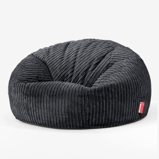 Kinder Sitzsack Sofa 6-14 Jahre - Cord Schwarz 02