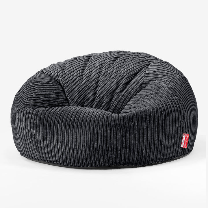 Kinder Sitzsack Sofa 6-14 Jahre - Cord Schwarz 02