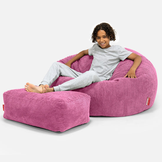 Kinder Sitzsack Sofa 6-14 Jahre - Pom-Pom Pink 01