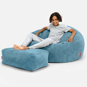 Kinder Sitzsack Sofa 6-14 Jahre - Pom-Pom Türkis