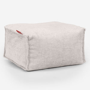 Kleiner Fußhocker - Chenille Creme
