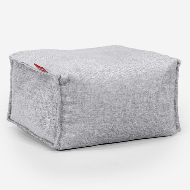 Kleiner Fußhocker - Chenille Grau 01