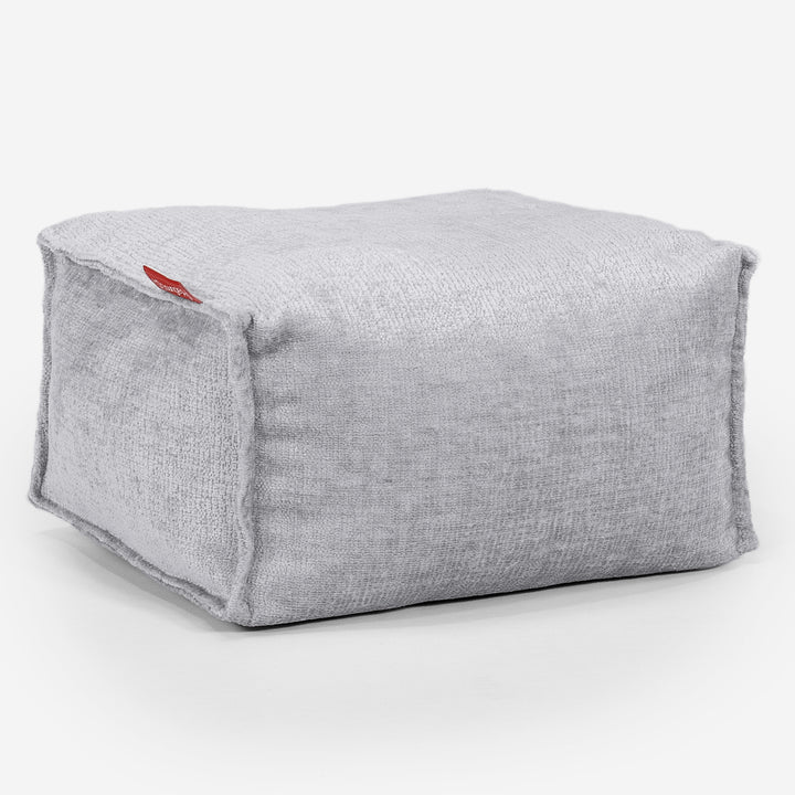Kleiner Fußhocker - Chenille Grau 01