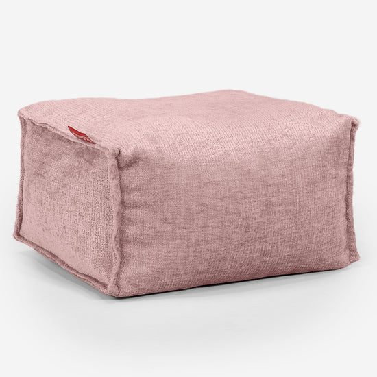 Kleiner Fußhocker - Chenille Pink 01