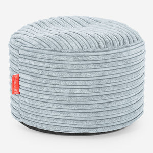 Kleiner runder Fußhocker - Cord Baby Blau