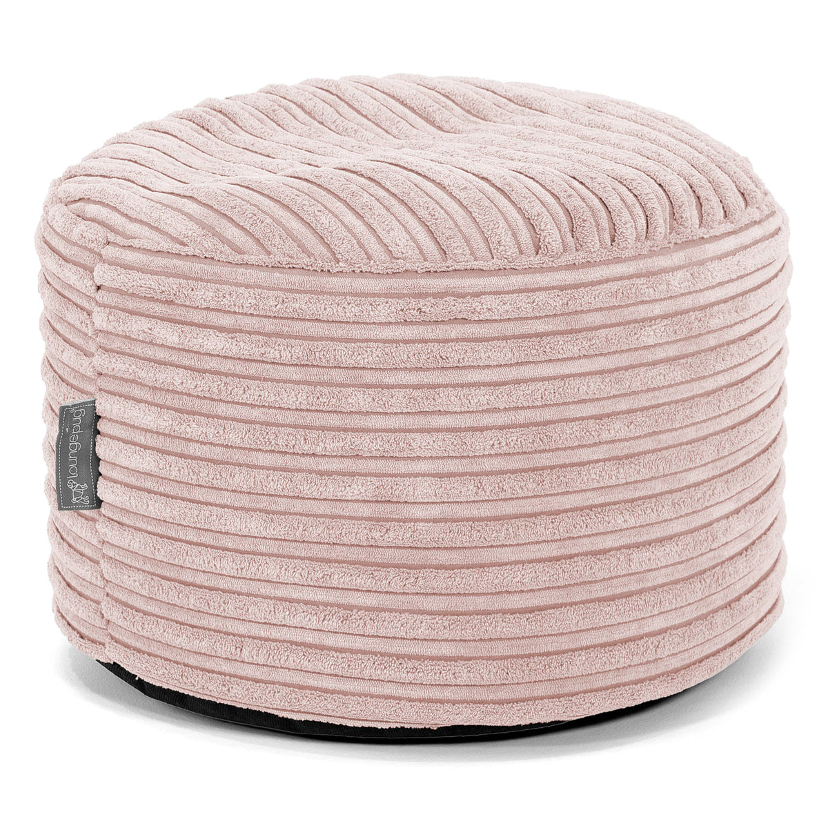 Großer runder Fußhocker - Kaninchen Kunstfell Pastellrosa main image 0