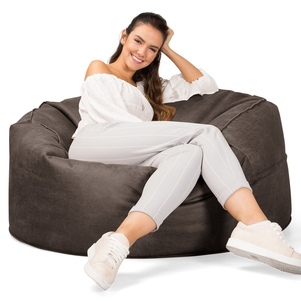 Mammoth Sofa Sitzsack XXL - Vintage Leder Schiefergrau 03