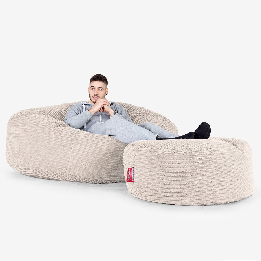 Mega-Mammoth Sofa Sitzsack XXL - Cord Creme 02
