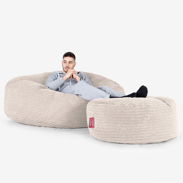 Mega-Mammoth Sofa Sitzsack XXL - Cord Creme 02