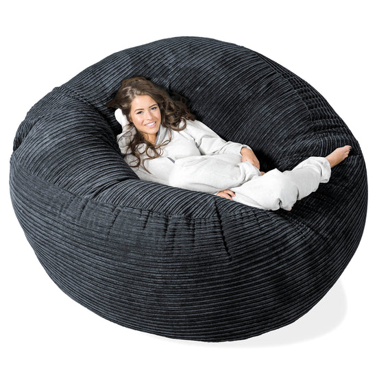Mega-Mammoth Sofa Sitzsack XXL - Cord Schwarz 01